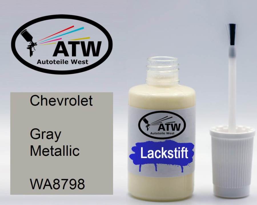 Chevrolet, Gray Metallic, WA8798: 20ml Lackstift, von ATW Autoteile West.